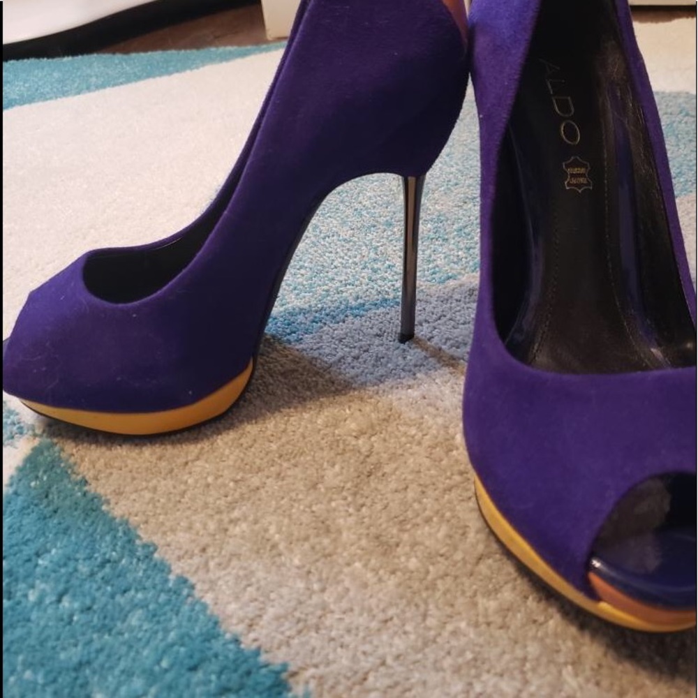 Aldo purple gold heels pumps stiletto size 7